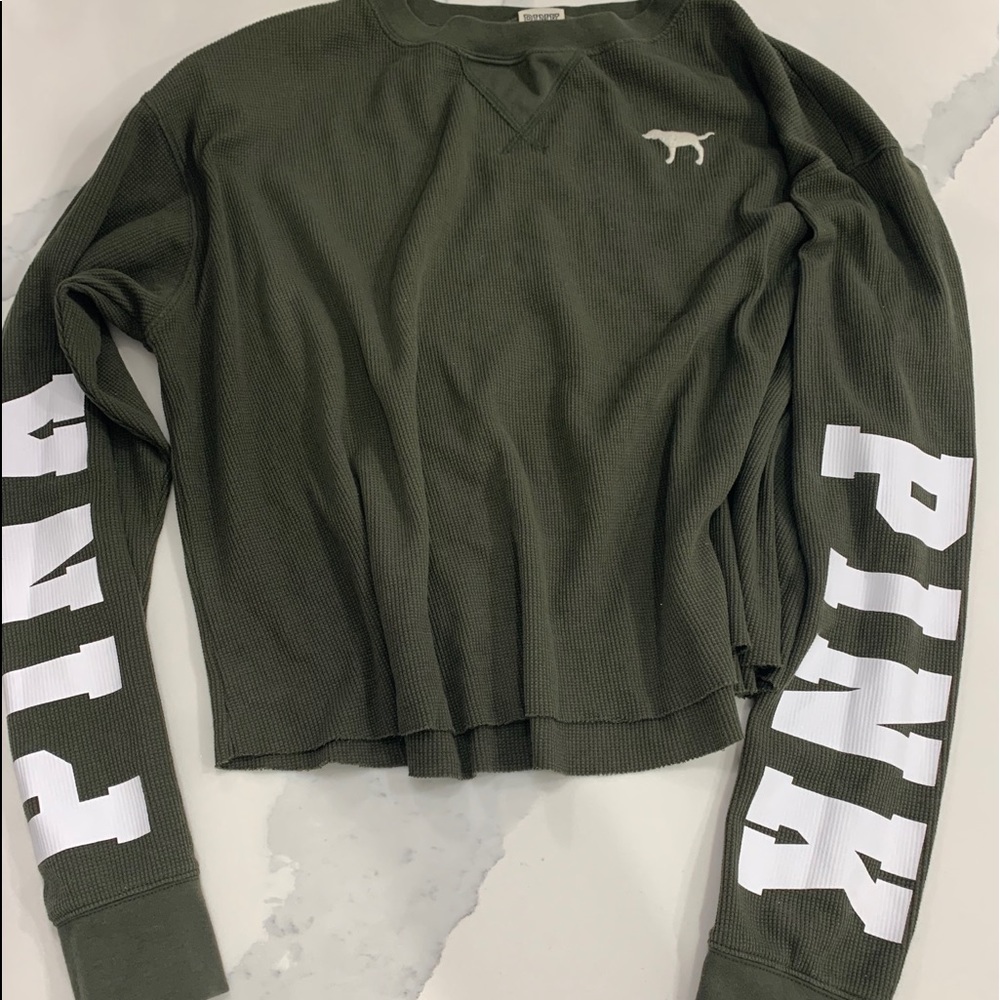 VS Olive Green Cropped Long Sleeve